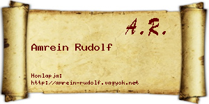Amrein Rudolf névjegykártya